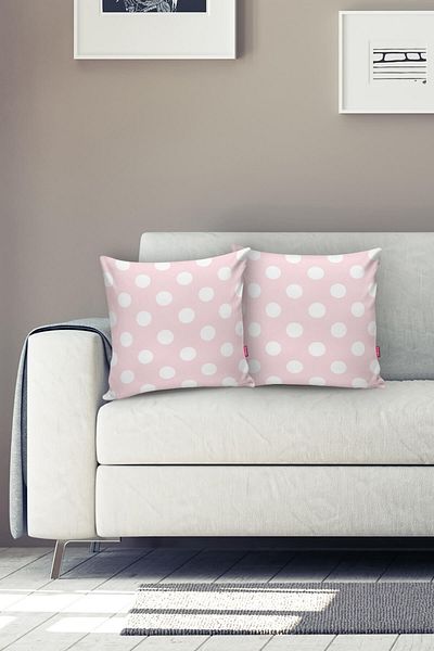 Realhomes Husă de pernă decorativă imprimată digital cu buline