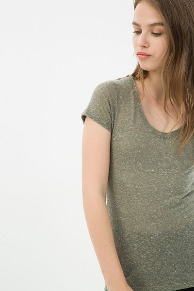 Koton Women's Khaki T-Shirt 7KAL11504OK