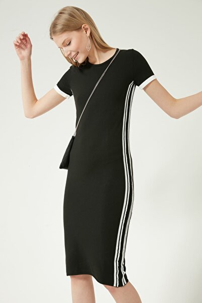 JOIN US Rochie de tricotaj cu dungi albe de damă JU8S444