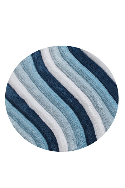 Chilai Home سجادة حمام باللون الأزرق الملون مقاس 90 × 90 سم