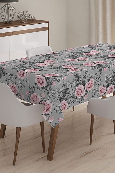 Realhomes Față de masă imprimată digital cu tematică florală modernă - 140 x 220 cm