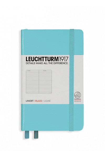 Leuchtturm1917 Pocket Size (A6) Notebook, Striped, Turquoise Cover