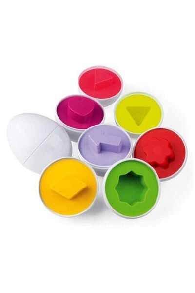Circle Toys 12-Piece Geometric Egg Matching Game - Detection, Coordination and Thinking Development