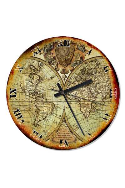 Cakatablo 30 cm Diameter World Map Duavr Clock