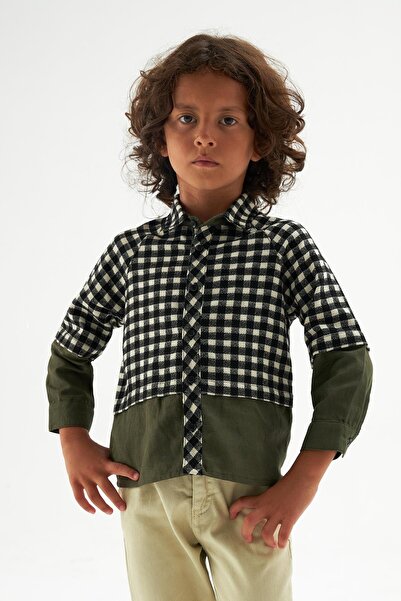 Nebbati Boy's Plaid Shirt 22fw0nb3601