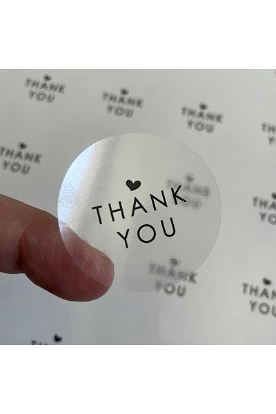 gg gençgirişimci Transparent Sticker -thank you -(4X4 CM) 50 Pieces