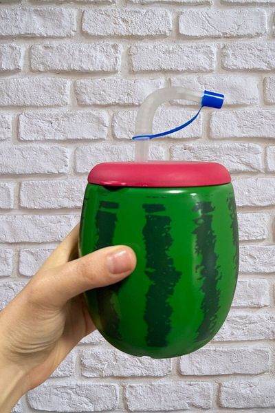 Buffer ® Watermelon Model 900 Ml Water Bottle with Straw, Water Bottle