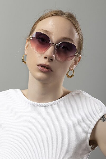 Polo Air Krištáľové okrúhle dámske slnečné okuliare ružovej farby