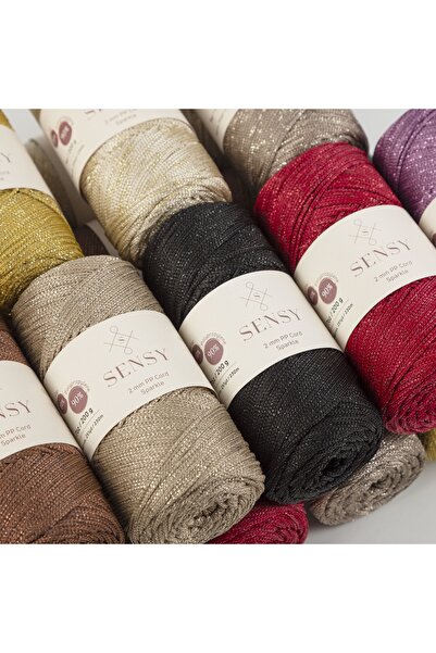 SENSY Premium Simli 200 Gr Polyester Makrome Ipi Kırmızı 2 Mm - 230 M Supla Ip ve çanta ipliği