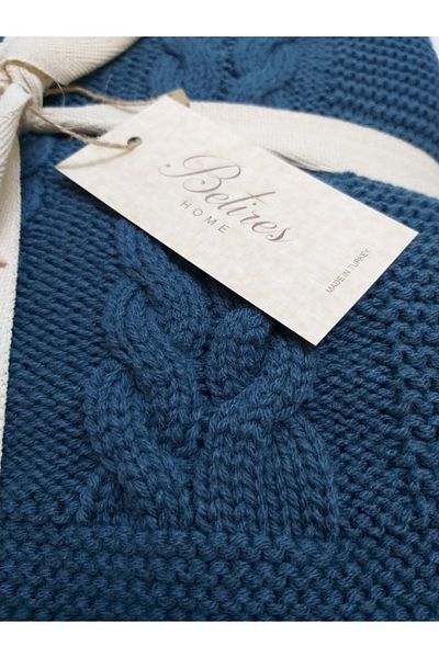 Betires Home Ca15002 Knitted Blanket Indigo Double Indigo