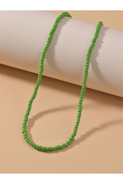 Stoneday Green Color Summer Large Sand Bead Necklace