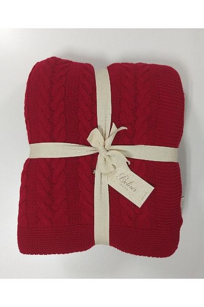 Betires Home Ca15002 Knitted Blanket Red Double Red