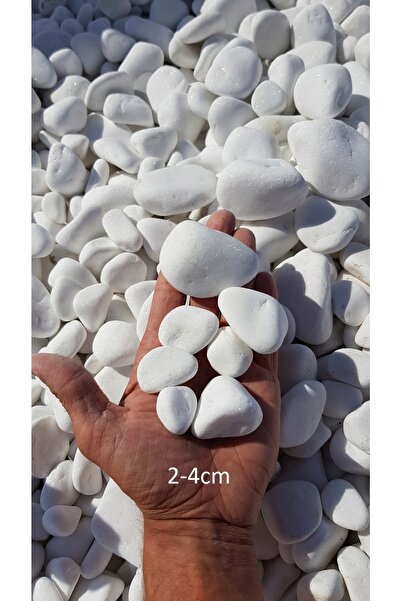 Asenya Mezar Taşı 10 Kg 2-4 Cm Beyaz Dolomit Taş Dere Çakıl Taşı Bahçe Süs Taşı Mezar Süsleme Taşı