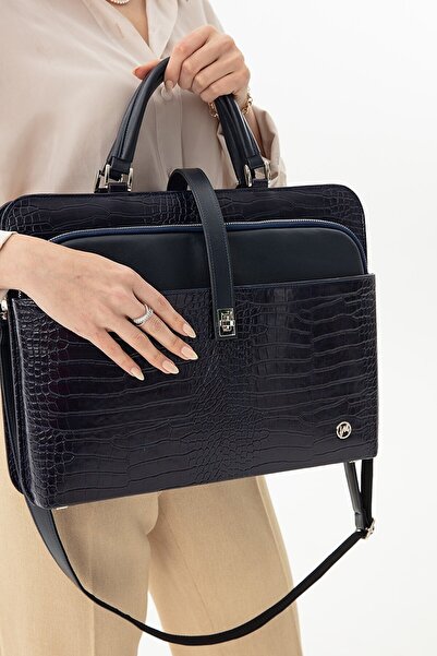 Sevinç Çanta Γυναικεία τσάντα για φορητό υπολογιστή σε μπλε ναυτικό χρώμα