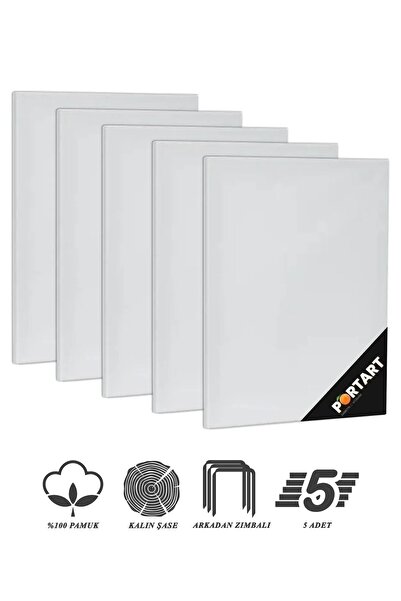 PORTART Tuval %100 Pamuk 20x30 Cm 5'li Paket