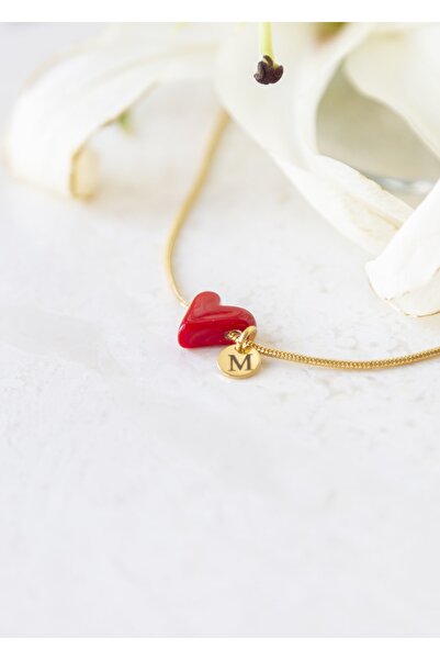 CHARMLUCKY Murano Kalp Harfli Kolye