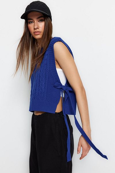 Trendyol Collection Sweater Vest - Navy blue - Regular fit