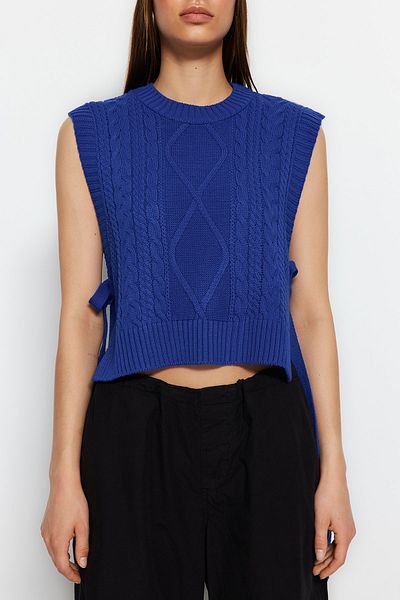 Trendyol Collection Sweater Vest - Navy blue - Regular fit