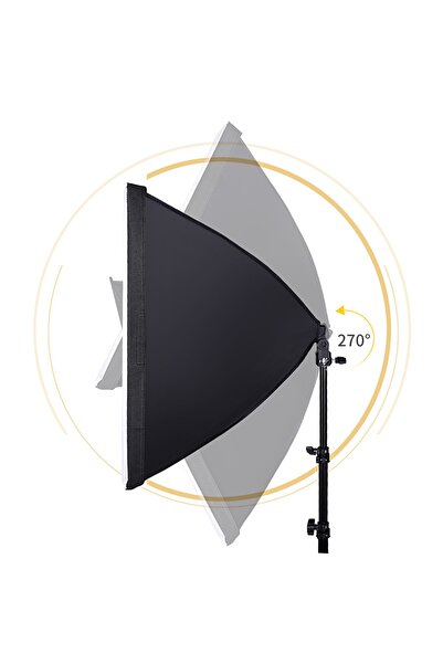 FototekFotograf 50x70cm Softbox 4 Duylu Ikili Sürekli Işık Seti Foto Video Ürün Çekim Makyaj 50x70 Softbox Çantalı