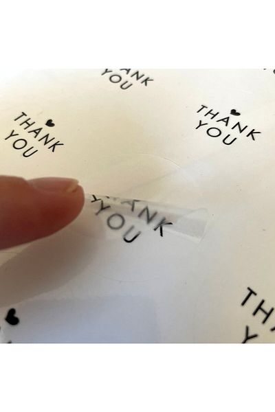 gg gençgirişimci Transparent Sticker -thank you -(4X4 CM) 50 Pieces