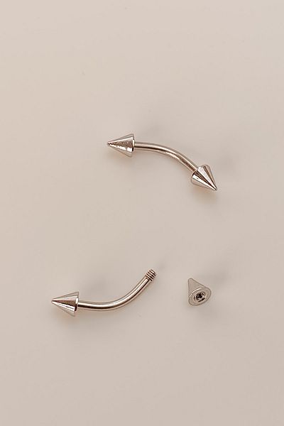 COSİTA Silver Color Stud Detail Steel Piercing Tragus Cartilage Earring (pair) - 1.5 Cm