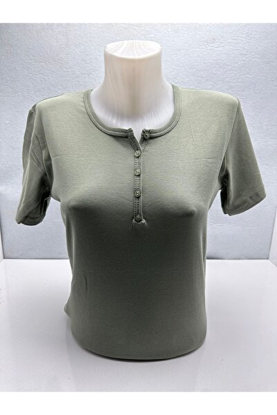 Ak Ench Cotton Solid Color Short Sleeve Women's Blouse