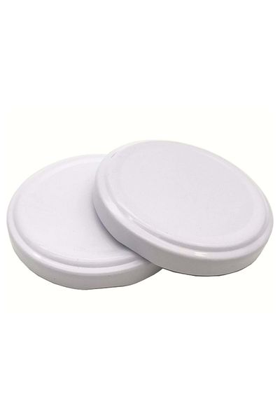 Jenisa 10 Pieces Canning Jar Lid Metal White Silicone Lid