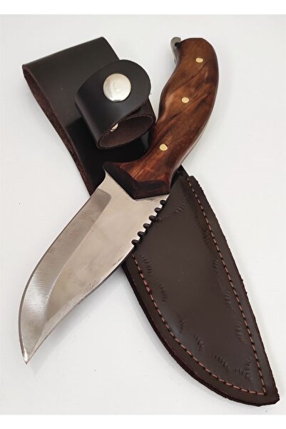 Genel Markalar Tırtıklı Av Ve Kamp Bıçağı Isim Yazdırılabilir Deri Kılıf Hediyeli Ahşap Saplı Komando Kasaturası