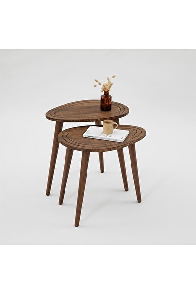 NEOstill - Sweet 2li Sehpa Seti Masif /ceviz Renk