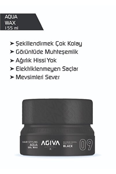 Agiva Hair Wax 155 Ml Orta Tutuş Sert Görünüm Etkili Saç Şekillendirirci Gel Wax09
