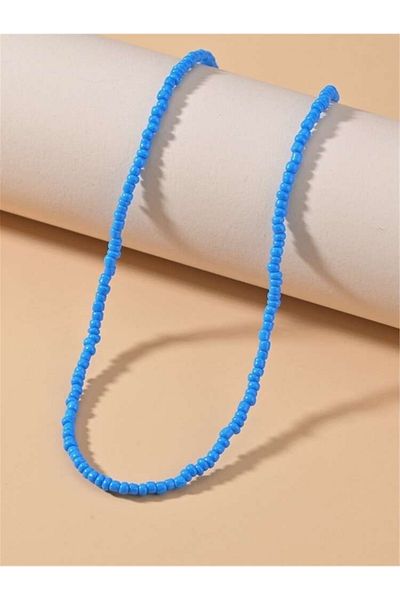 Stoneday Blue Color Summer Large Sand Bead Necklace