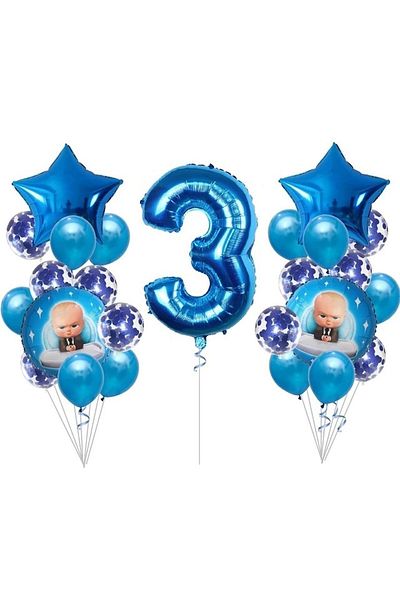 DÜVENCİ TİCARET Çıtıpıtıstore Boss Baby Themed Age Balloon Set
