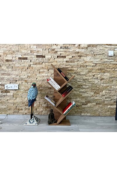 KLT Modüler Kitaplık Raf Zarif Dal Modeli Ağaç Atlantik Çam Rengi