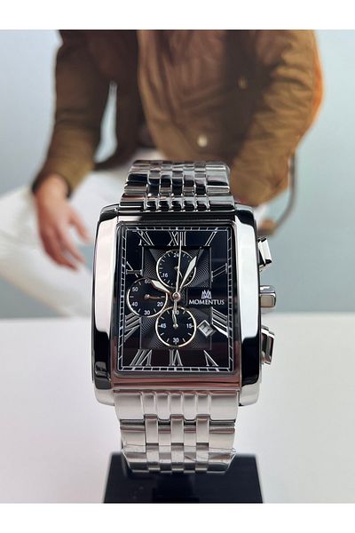 Momentus Classic Men's Wristwatch Rectangular 5 Atm Waterproof
