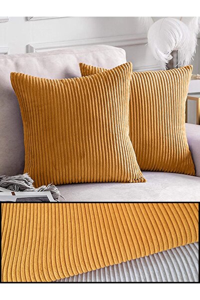 B'Dekor Fitilli Kadife Döşemelik Kumaş-safran Sarısı (yumuşak Dokulu, Leke Tu...