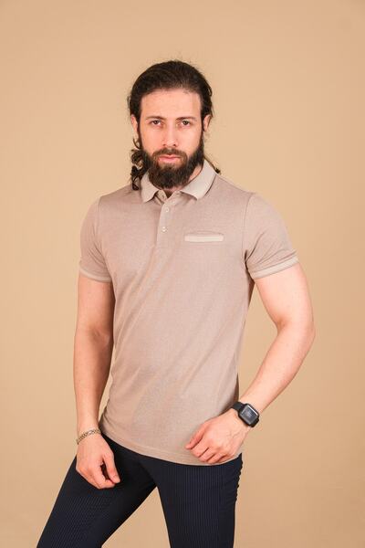 Çukurova Men's Oxford Pike Flato Pocket Collar Detailed T-shirt