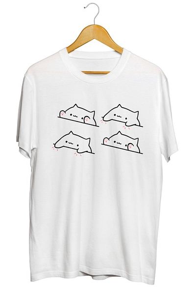 karikatürstore Cute Cat Printed Unisex T-Shirt