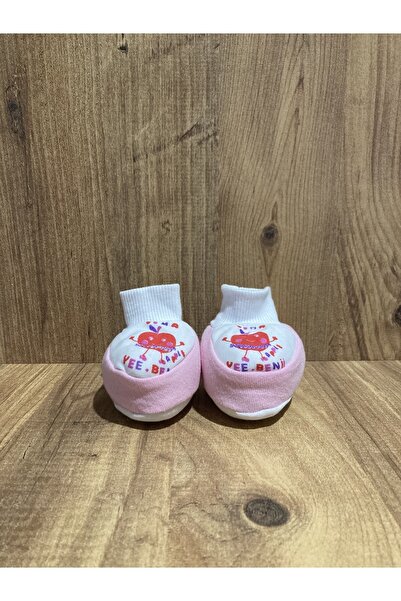 ReegTicaret Elma Baskılı Penye Bebek Patik (kız)