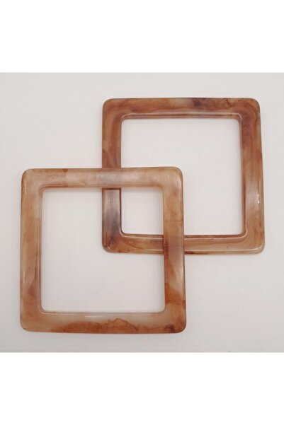 angel çanta aksesuar مقبض حقيبة من الأكريليك المربع باللون البني الحليبي بنمط...