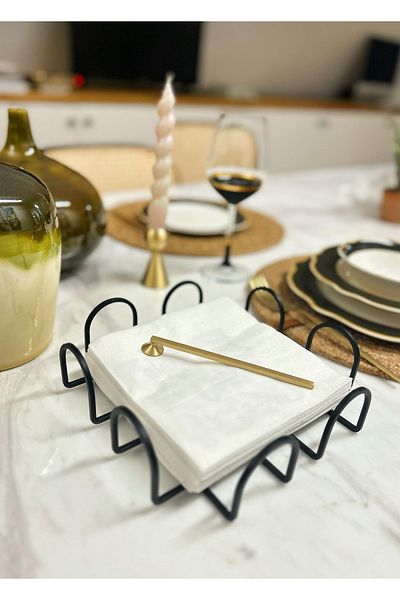 The Mia Napkin Holder 20 X 20 Cm - Black