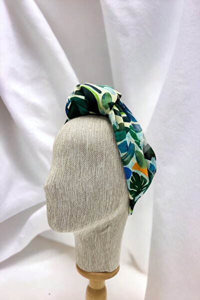 pistore Eșarfă bandană colorată verde abstract cu model tropical Accesoriu pe...