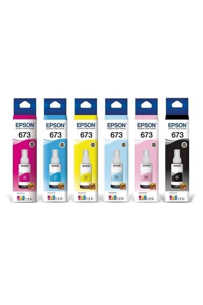 EPSON T673 L800 Siyah Ve Renkli Mürekkep Seti siyah70ml. Renkliler 70ml. A1-01-s-289 1-