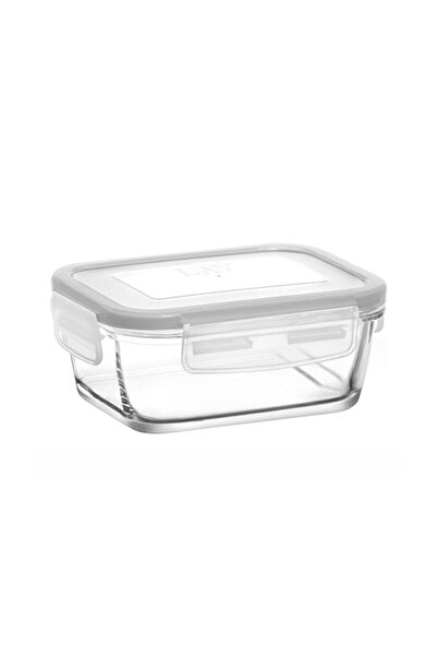 LAV Glass Locked Storage Container Set of 4 Breakfast White 400cc