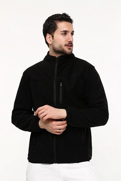 Uniprom Fleece Coat Double Layer Thick Fabric 5 Pockets Black - Smoke