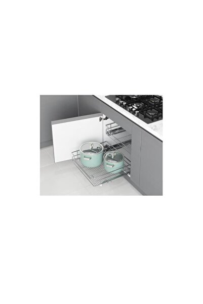 STARAX 2334 Bağımsız Çift Açılım Gizli Raylı Çekmece Sepeti 50lik Frenli Krom S-2334-c