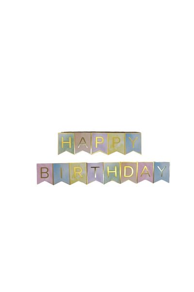 partince Πανό γενεθλίων με γραμμένο χρώμα Macaron Happy Birthday