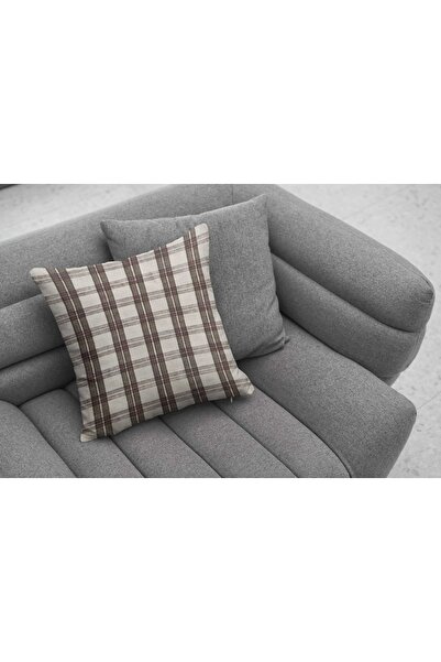 RUGSMODERN Husă de pernă 1078 Bej și maro cu tematică în carouri Pernă38