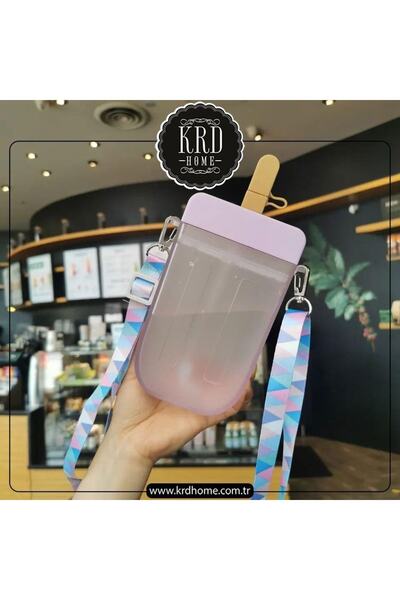 YzHome Lüks Renkli Akrilik Askılı Matara Suluk Magnum Model 300ml