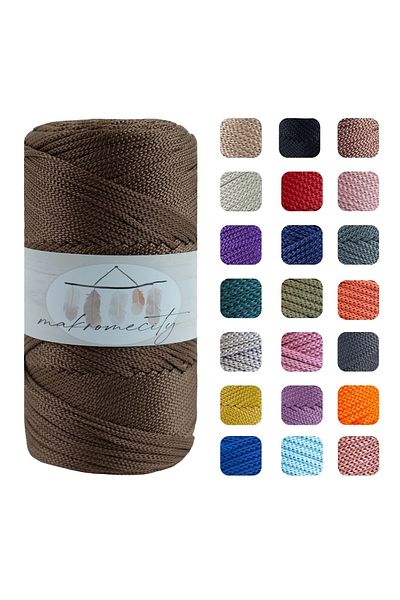 Makromecity Premium 100 gr πολυεστέρας μακραμέ σχοινί καφέ 2mm - 120 M Supla σχοινί και κλωστή τσάντας