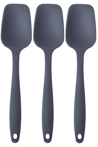 Kitchen Design Lab Büyük Boy Yanmaz Silikon Kaşık Servis Seti 3 Parça - Mavi ...